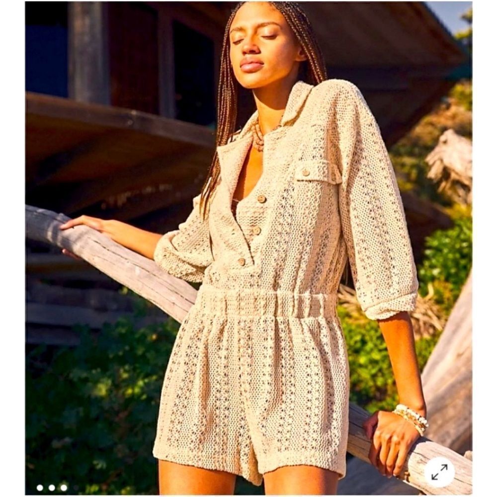 FP Beach khaki sand romper size medium brand new with tags